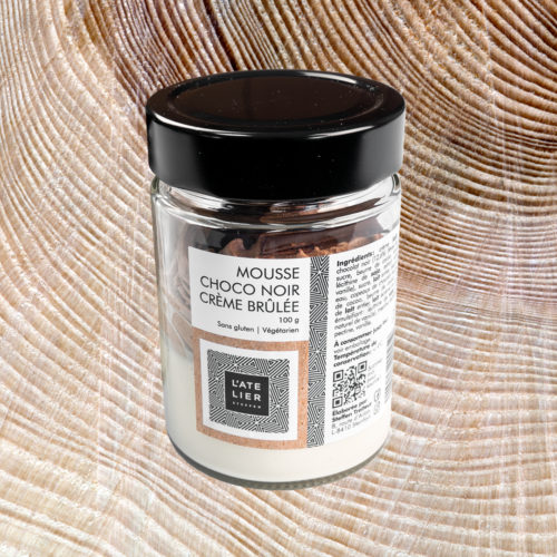 Mousse au chocolat noir crème brûlée