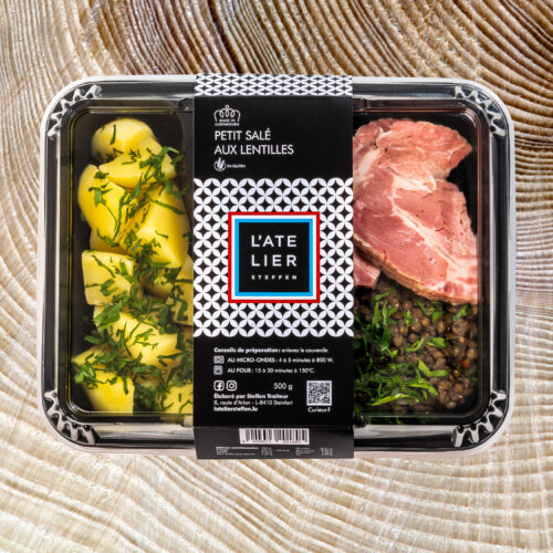 Petit salé aux lentilles et pommes de terre vapeur